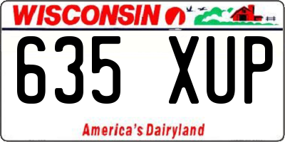 WI license plate 635XUP