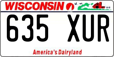 WI license plate 635XUR