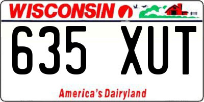 WI license plate 635XUT