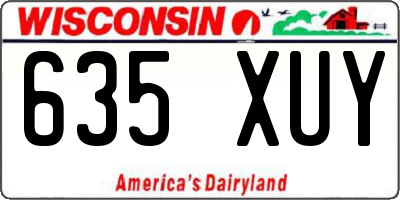 WI license plate 635XUY