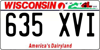 WI license plate 635XVI