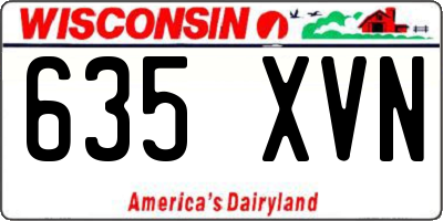 WI license plate 635XVN