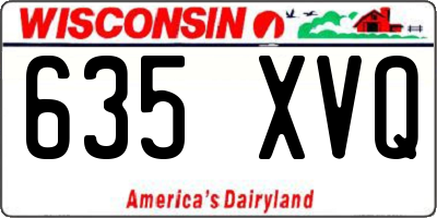 WI license plate 635XVQ