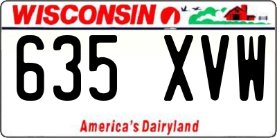 WI license plate 635XVW