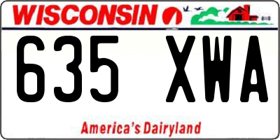 WI license plate 635XWA