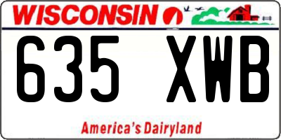 WI license plate 635XWB
