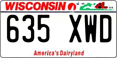 WI license plate 635XWD