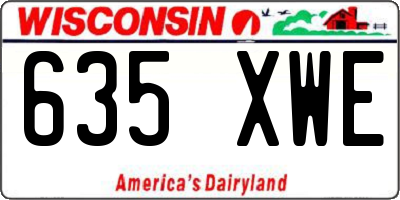 WI license plate 635XWE
