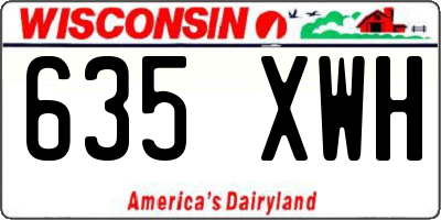 WI license plate 635XWH