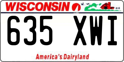 WI license plate 635XWI