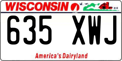 WI license plate 635XWJ