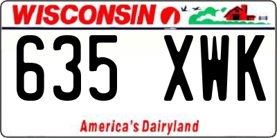 WI license plate 635XWK