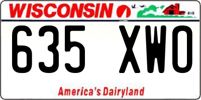 WI license plate 635XWO