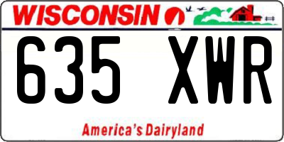 WI license plate 635XWR