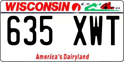 WI license plate 635XWT