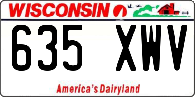 WI license plate 635XWV