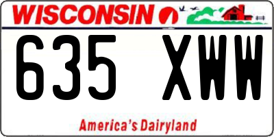 WI license plate 635XWW