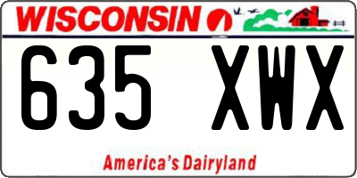 WI license plate 635XWX