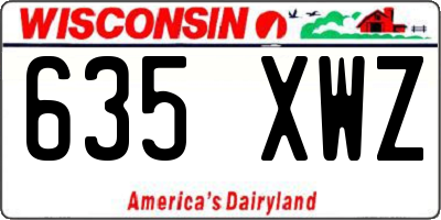 WI license plate 635XWZ