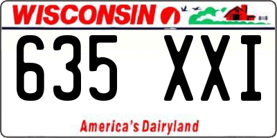 WI license plate 635XXI