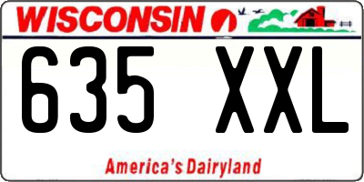 WI license plate 635XXL