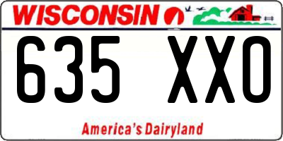 WI license plate 635XXO