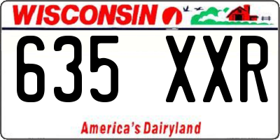 WI license plate 635XXR