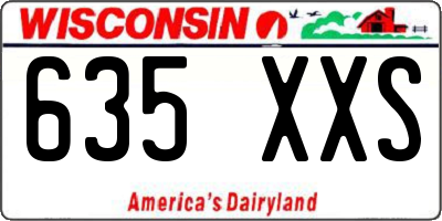 WI license plate 635XXS