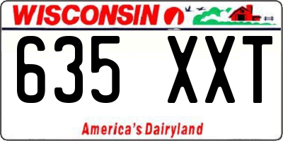 WI license plate 635XXT