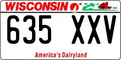 WI license plate 635XXV