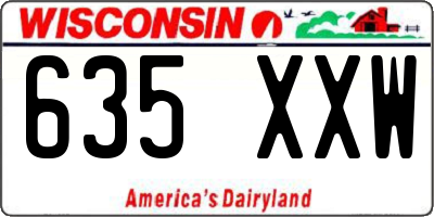 WI license plate 635XXW