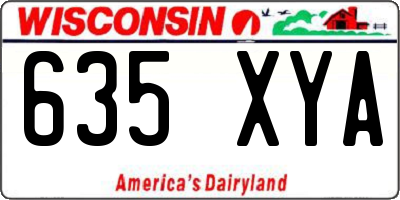 WI license plate 635XYA
