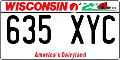 WI license plate 635XYC
