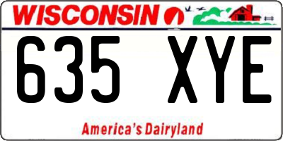 WI license plate 635XYE