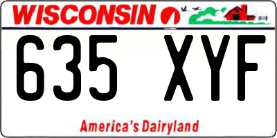 WI license plate 635XYF