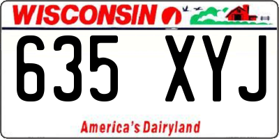 WI license plate 635XYJ