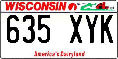 WI license plate 635XYK
