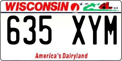 WI license plate 635XYM