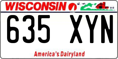 WI license plate 635XYN