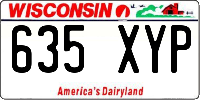 WI license plate 635XYP