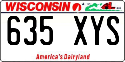WI license plate 635XYS