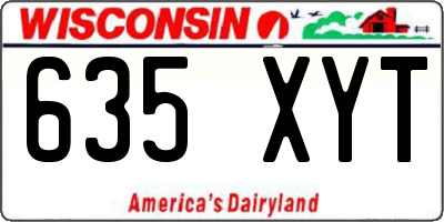 WI license plate 635XYT