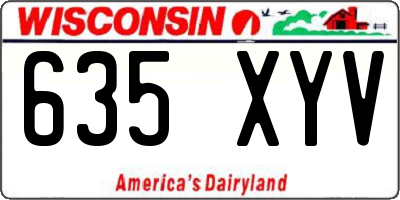 WI license plate 635XYV