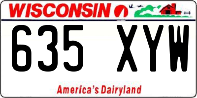 WI license plate 635XYW