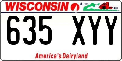 WI license plate 635XYY