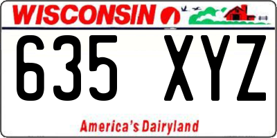 WI license plate 635XYZ