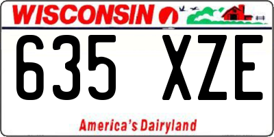WI license plate 635XZE