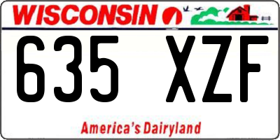 WI license plate 635XZF