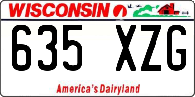 WI license plate 635XZG