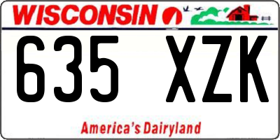WI license plate 635XZK